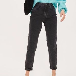 Topshop Moto Mom Jeans Black